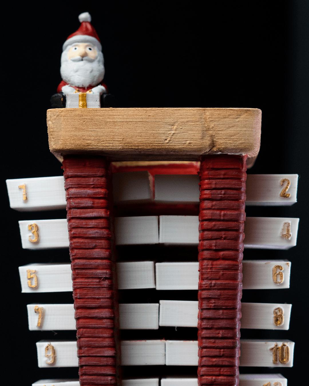 Santa Countdown Chimney - Holiday Decor, Christmas Countdown Timer, Festive Home Decoration, Advent Calendar Decoration